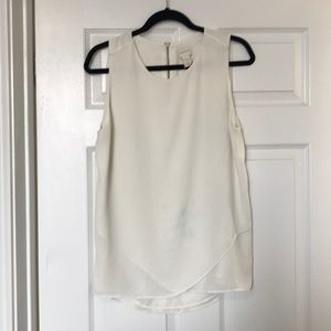 Chico’s white cross crepe tank